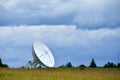 Large satellite dish in the field for receiving and transmitting tv signal and data transfer to the satellite, teleport Royalty Free Stock Photo