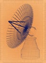 Large satellite dish - Retro Blueprint