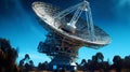 A large satellite parabolic radar antenna on the background of the sky. A radio telescope is a type of directional radio Royalty Free Stock Photo