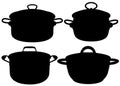 Large saucepans with lids included.