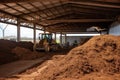 large-scale composting operation, with hundreds of tons of material being processed each week Royalty Free Stock Photo