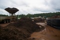 large-scale composting operation, with hundreds of tons of material being processed each week Royalty Free Stock Photo