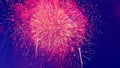 Large-scale fireworks` gleams at night