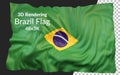 3d rendering brazil flag football soccer