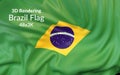 3d rendering brazil flag football soccer
