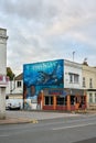 Margate, UK - October 5 2022 - Large scale mural by artist Doudou as part of the Rise Up Residency