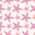 Large Scale Pink and Red Starfish Seamless Pattern Background Royalty Free Stock Photo
