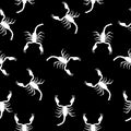 Large Scorpion Silhouette Seamless Pattern Background Vector Ill