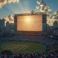 Large Screen Display in the Middle of a Baseball Field