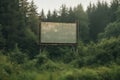 A large screen in the middle of a forest. Generative AI image. Royalty Free Stock Photo