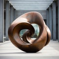 Rustic Bronze Street Art Sculpture Inspired By Henry Moore And Karl Blossfeldt