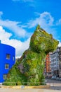Large sculpture in the shape of a dog made up of live flowers.  Name: Puppy, by artist Jeff Koons Royalty Free Stock Photo
