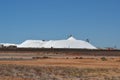 Large Sea salt mining stockpile