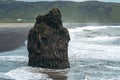 Large sea stack rock at Dyrholaey Iceland, near Vik