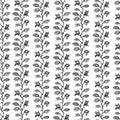 Large seamless pattern of woven continuous lianas with leaf-eyes