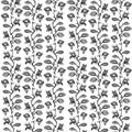 Large seamless pattern of woven lianas with eyelet leaves