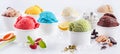 Large selection of artisanal takeaway ice cream Royalty Free Stock Photo