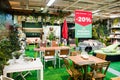 Large selection of garden furniture at retail shop Royalty Free Stock Photo