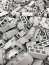 Large selection of grey Lego bricks Royalty Free Stock Photo