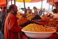 A large selection of olives in a small village in Morocco.