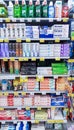 A large selection of tooth pastes, tooth rinse and oral care products