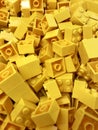 Large selection of yellow Lego bricks Royalty Free Stock Photo