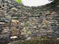 Large semi circular, Victorian dry stone wall, in the, Walter Clough Valley, Brighouse, UK