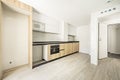 Large semi-furnished kitchen with chestnut root cabinets combined