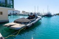 large semi rigid boat in Limansol marina, Cyprus. September 2023