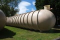 Large septic tanks at residential and holiday caravan site.