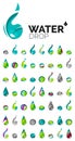 Large set of abstract eco water icons, business Royalty Free Stock Photo