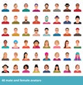 Large set of avatars various male and female Royalty Free Stock Photo