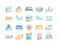 Large set of bedding and mattress icons