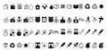 Large set of black outlined web icons Royalty Free Stock Photo