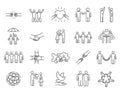 Large set of black and white friendship icons