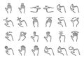 Large set of black and white Gesture icons