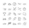 Large set of black and white line drawn Speed icons