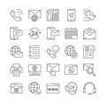Large set of business communication icons for Contact Us Royalty Free Stock Photo