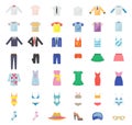 Large Set of Clothing Icons vector design illustration Royalty Free Stock Photo