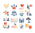 Large set of colored psychology icons