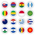 Large set of country flags round buttons Royalty Free Stock Photo