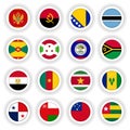 Large set of 3D flag buttons Royalty Free Stock Photo