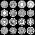 Large set of design elements, lace round paper doily, doily to decorate the cake Royalty Free Stock Photo