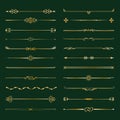 Large set of dividers. Vector calligraphic design elements and page decoration Royalty Free Stock Photo