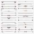 Large set of dividers. Vector calligraphic design elements and page decoration Royalty Free Stock Photo