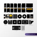 A large set of flash cards media and old memory drives. Royalty Free Stock Photo