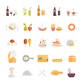 Large set of food and beverage icons