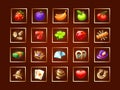 Set icons for game interface. Casino icons for slot machines.