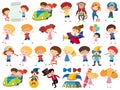 Large set of isolated objects of kids and circus Royalty Free Stock Photo