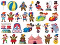 Large set of isolated objects of kids and circus Royalty Free Stock Photo
